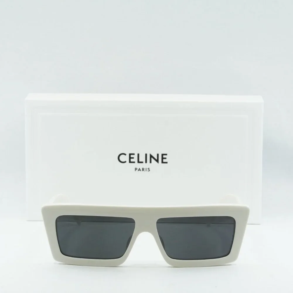 🕶️ New Celine CL40214U 25A Sunglasses - Ivory Frame, Smoke Lenses - Picture 3 of 11